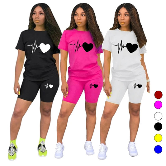 CITSLX 2024 New Trending Ladies Fashion Jogging Suit Casual Sportswear High Quality Summer Tees and Shorts 2 Pcs Set S-3XL