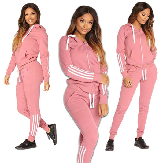 CITSLX 2024 Spring Autumn Women Sweatshirt Set Solid Color Casual Zipper Hoodies Daily Gym Jogging 2 Pieces Set  New Woman Pant Sets