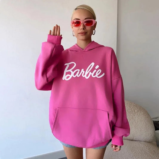 CITSLX 2024 New Autumn Popular Barbie Cartoon Peripheral Hooded Sweatshirt Girls Y2K High Quality Casual Fashion Y2K Printed Tops Gift