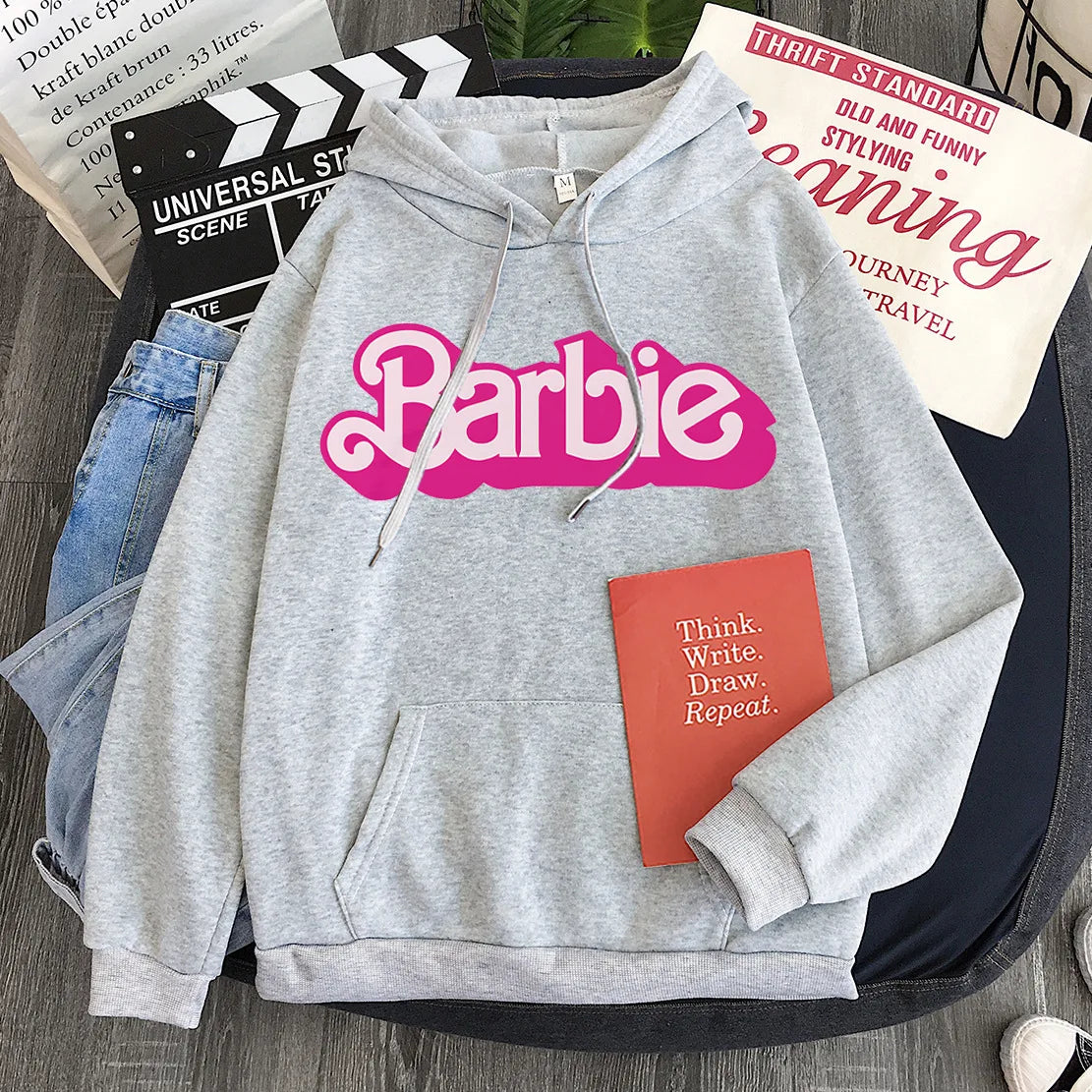 CITSLX 2024 New Autumn Popular Barbie Cartoon Peripheral Hooded Sweatshirt Girls Y2K High Quality Casual Fashion Y2K Printed Tops Gift