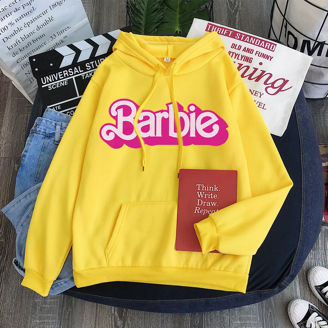 CITSLX 2024 New Autumn Popular Barbie Cartoon Peripheral Hooded Sweatshirt Girls Y2K High Quality Casual Fashion Y2K Printed Tops Gift