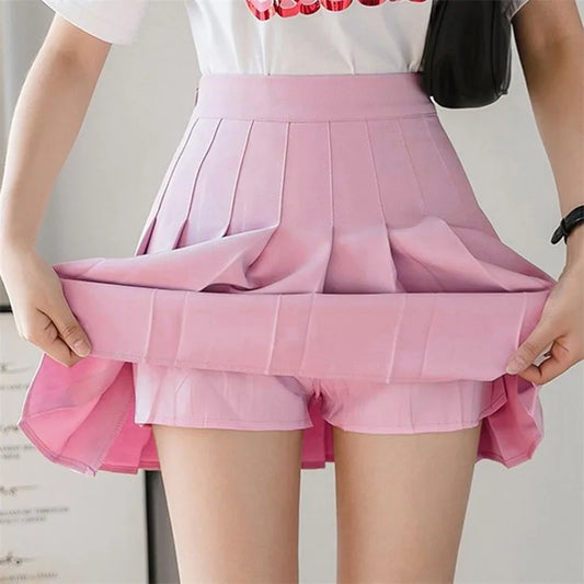 CITSLX 2024 Spring Summer Korean Skirt Shorts Women High Waist Sexy Mini Skirt School Short Pleated Kawaii Japanese Pink Skirt Female