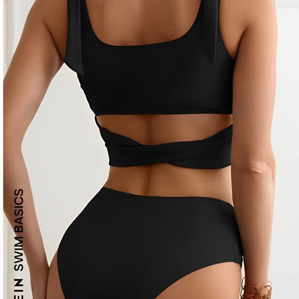 CITSLX 2024 Two Piece String Bikini Hollow Out High Waist Swimwear Female Swimsuit Women Bathers Bathing Swimming Suit Beachwear Summer