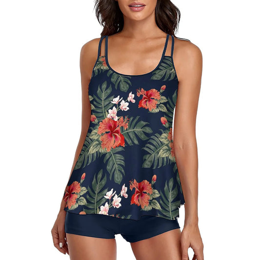 CITSLX 2024 Women Floral Printing Bathing Suit Female Two Pieces Swimsuit Female Sexy Bikini Swimwear Summer Ladies Loose Tankini Sets