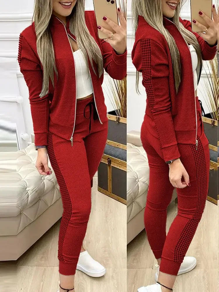 CITSLX 2024 Women Two Piece Set Outfits Autumn Women's Tracksuit Zipper Top Pants Casual Sport Suit Winter 2 Piece Woman Set