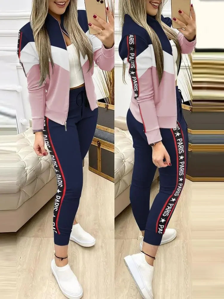 CITSLX 2024 Women Two Piece Set Outfits Autumn Women's Tracksuit Zipper Top Pants Casual Sport Suit Winter 2 Piece Woman Set