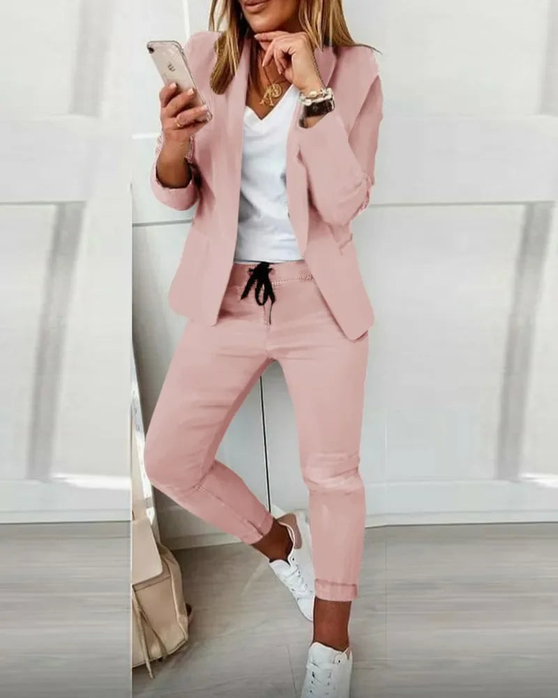 CITSLX 2024 Women's Suit Sets 2-piece Jacket + Pants Spring Autumn Slim Fit Formal Office Women Long Sleeve Blazer Sets Clothing Sets