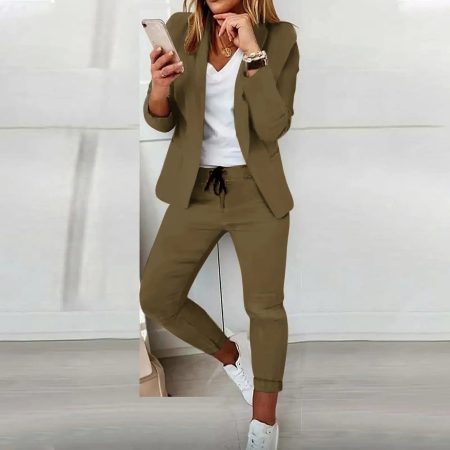 CITSLX 2024 Women's Suit Sets 2-piece Jacket + Pants Spring Autumn Slim Fit Formal Office Women Long Sleeve Blazer Sets Clothing Sets