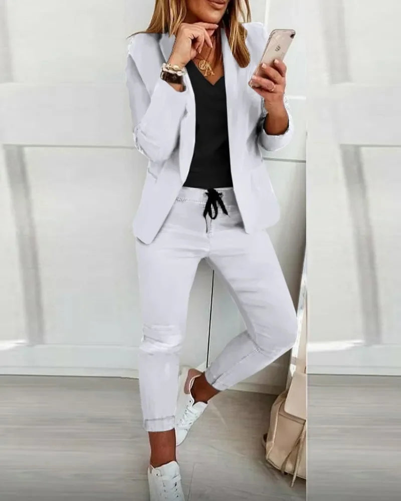 CITSLX 2024 Women's Suit Sets 2-piece Jacket + Pants Spring Autumn Slim Fit Formal Office Women Long Sleeve Blazer Sets Clothing Sets