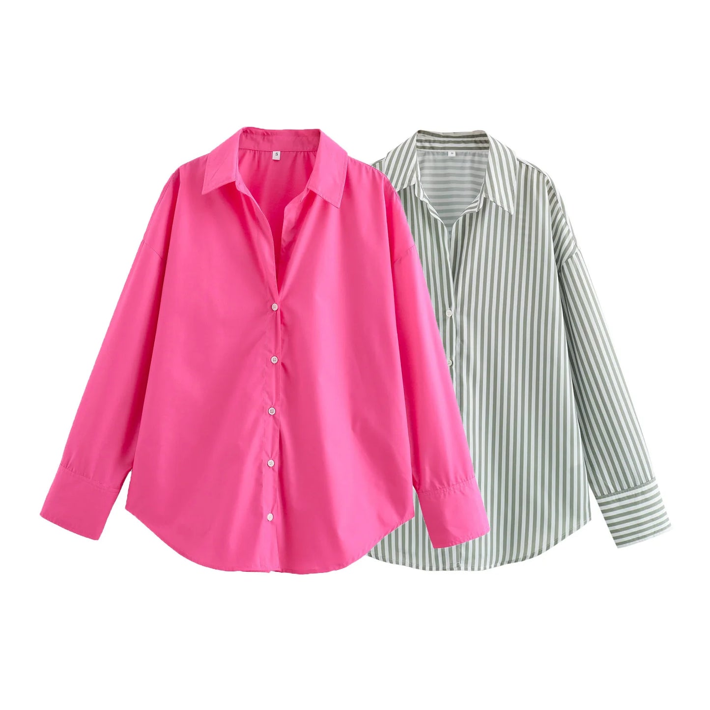 CITSLX 2024 ZAR4 Summer New Women's Wear Versatile European and American Style Stripe Basic Poplin Shirt