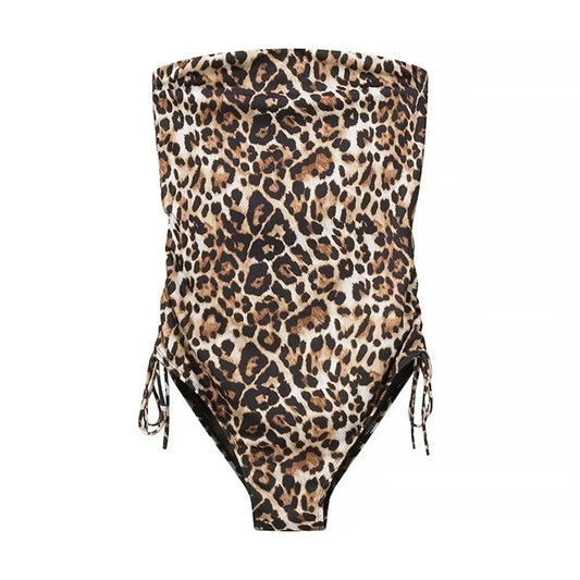 CITSLX 2024 Zarb Spring/Summer New Women's European and American Style Fashion niche Leopard Print jumpsuit swimsuit