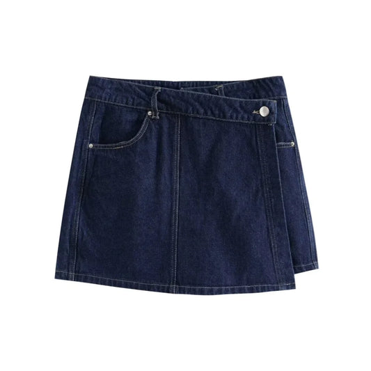 CITSLX 2024ZAR * Spring/Summer New Women's American Retro Versatile, Small and Popular, Western Design, Button Decorated Jeans Skirt