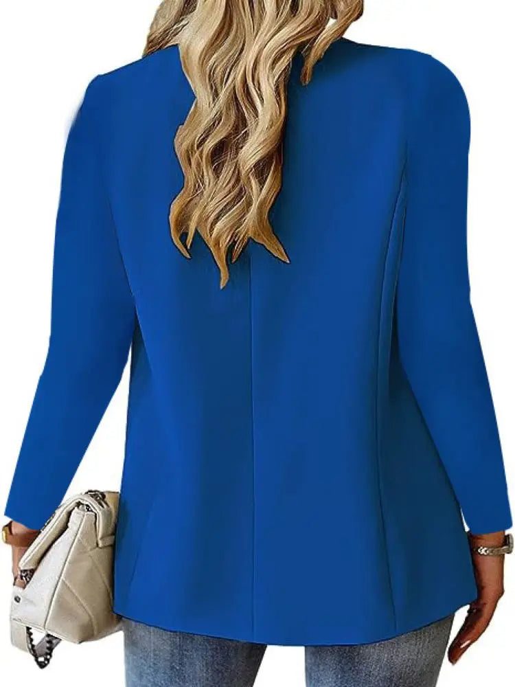 CITSLX 2025 New Women's Fashion Solid Button Suit Coat Lapel Long Sleeve Hatless Casual Coat/Jacket Oversized Work Office Business