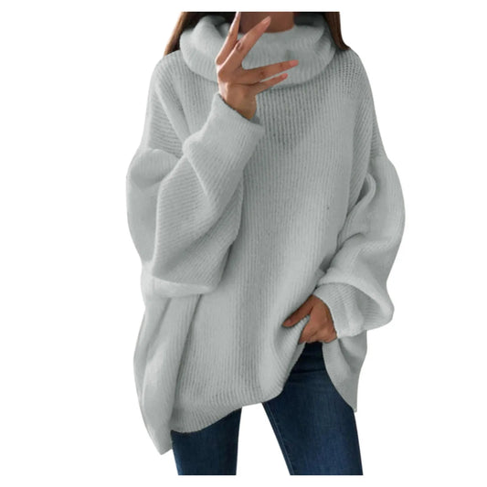 CITSLX Autumn And Winter Turtleneck Sweater Oversized Women Warm Knitted Pullovers Female Casual Loose Long Sleeve Tops Jumper свитер