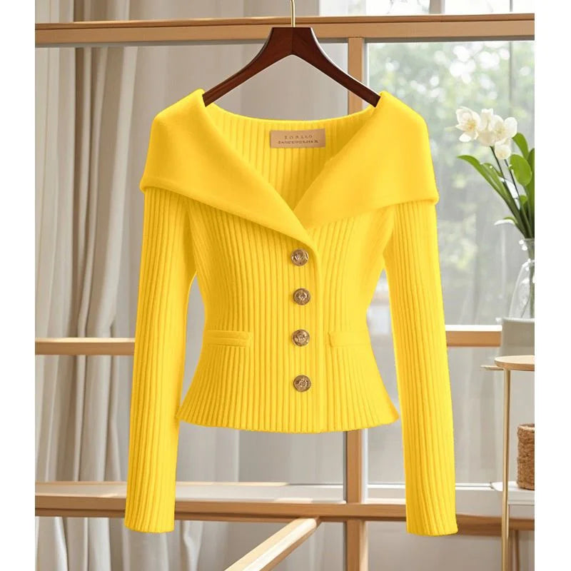 CITSLX Autumn Winter 2025 New Women Cardigan Sweater High Quality Chic Long Sleeve Casual Knitwear Female Clothes Bottoming Shirts Tops