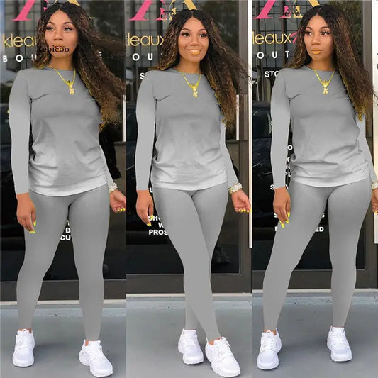 CITSLX Casual Two-Piece Suits Fashion Outfits Long Sleeve Sweatshirts Pullovers Pants Sportswear for Women