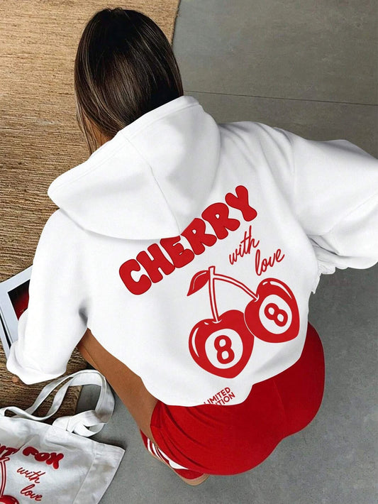 CITSLX Cherry 88 Art Letter Prints Women Hoody Autumn Fleece Hoodies Hip Hop Loose Streetwear Unisex All-Match Fashion Woman Tops