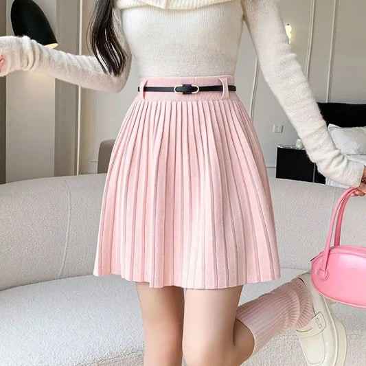 CITSLX Clothes for Women 2025 Autumn Winter Sexy Y2K High Watist Slim Knitted Pleated Skirt Female Preppy Style Sweet Fairy Mini Skirts