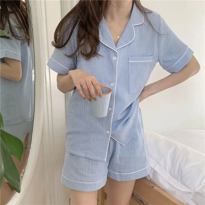 CITSLX Cotton Sleepwear Korean Pajamas Women Pijama Female Bedroom Set Woman 2 Pieces Loungewear Brief Suits with Shorts Pyjamas