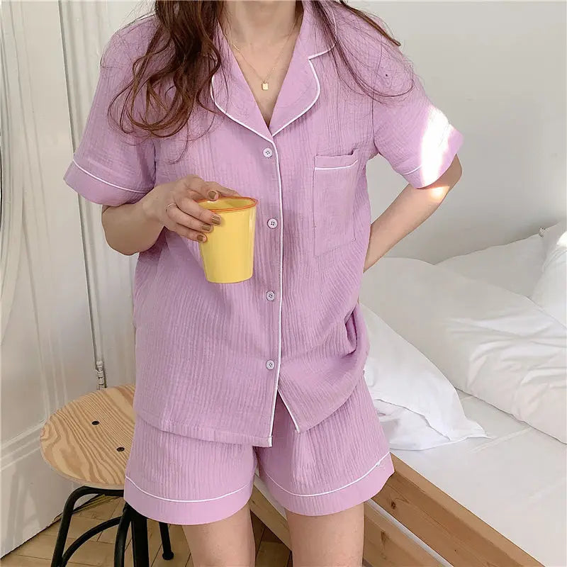 CITSLX Cotton Sleepwear Korean Pajamas Women Pijama Female Bedroom Set Woman 2 Pieces Loungewear Brief Suits with Shorts Pyjamas