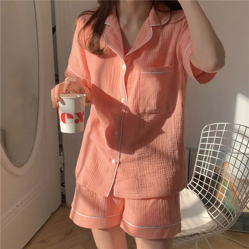 CITSLX Cotton Sleepwear Korean Pajamas Women Pijama Female Bedroom Set Woman 2 Pieces Loungewear Brief Suits with Shorts Pyjamas