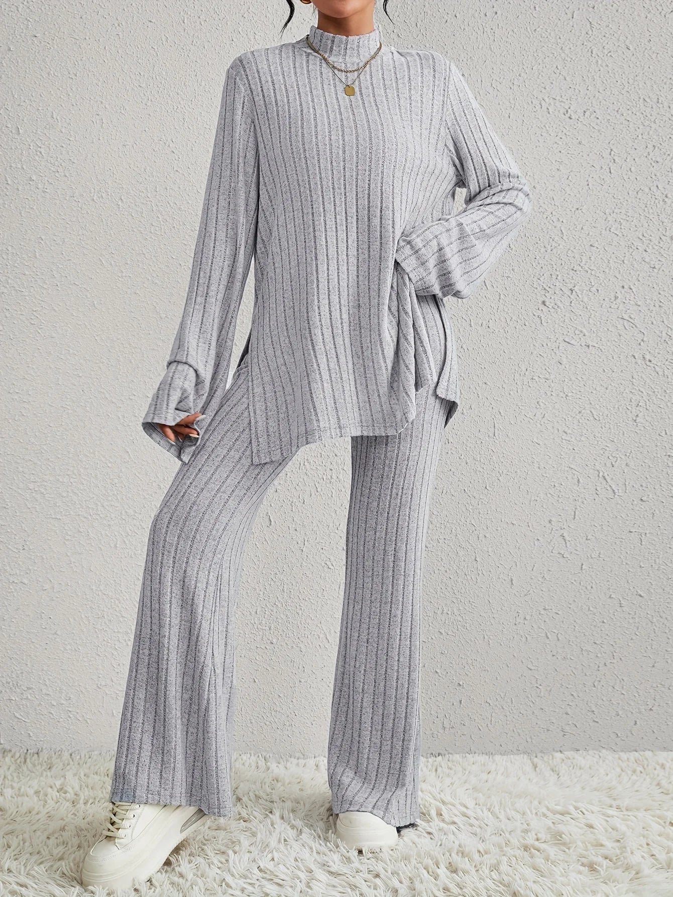 CITSLX Designed bottoming autumn and winter long-sleeved versatile daily elegant personalized women's pants matching suit