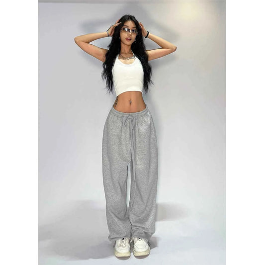 CITSLX HOUZHOU Casual Gray Sweatpants Women Wide Leg Black Joggers Classic Baggy Streetwear Female Oversized Sports Trousers All-match