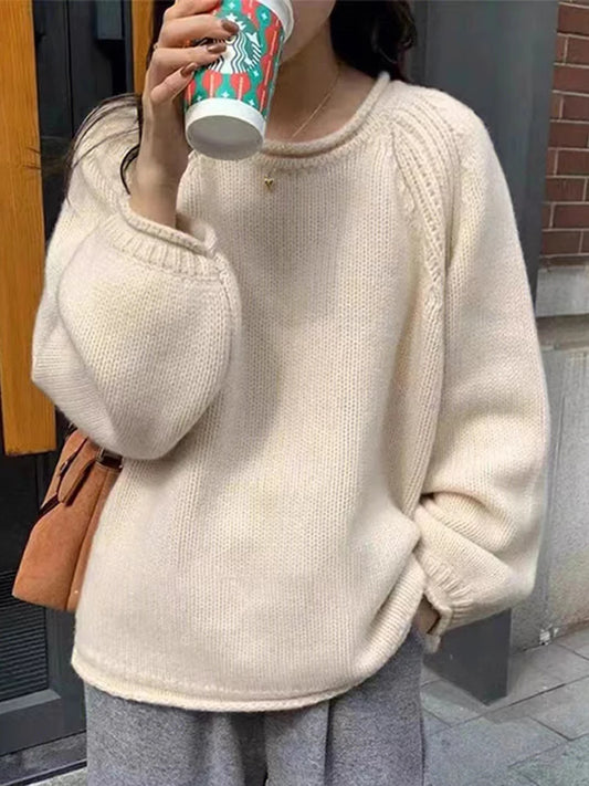 CITSLX Harajuku Loose Long Sleeve Women Sweater Korean Autumn Winter Jumpers Knitwear Soft Warm Tops Chic Solid Femme Sweater Pullover