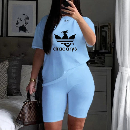 CITSLX Jogging Short Sets for Women 2 Pieces Sports Outfit Legging 2024 T-Shirts Suit Casual Daily Summer Women's Tracksuit Matching