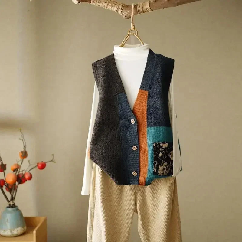 CITSLX Korean Fashion Crop Sweater Women Vest Solid Loose Casual Sweater Vest Cable Knit Sweater Vest For Women Luxury Designer Tops