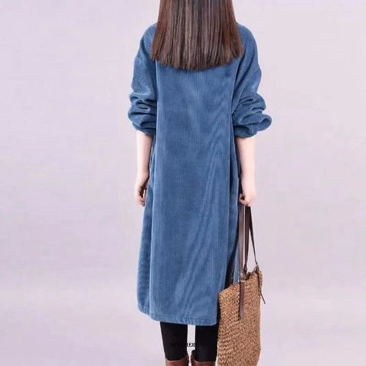 CITSLX Large Size Women Dress Winter Dress Women Lady Vestidos Long Sleeve Warm Long Dress