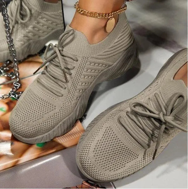 CITSLX Mesh Breathable Women Casual Sneakers Lace-up Vulcanized Shoes Ladies Platform Sneakers Female Shoes Plus Size Zapatos De Mujer