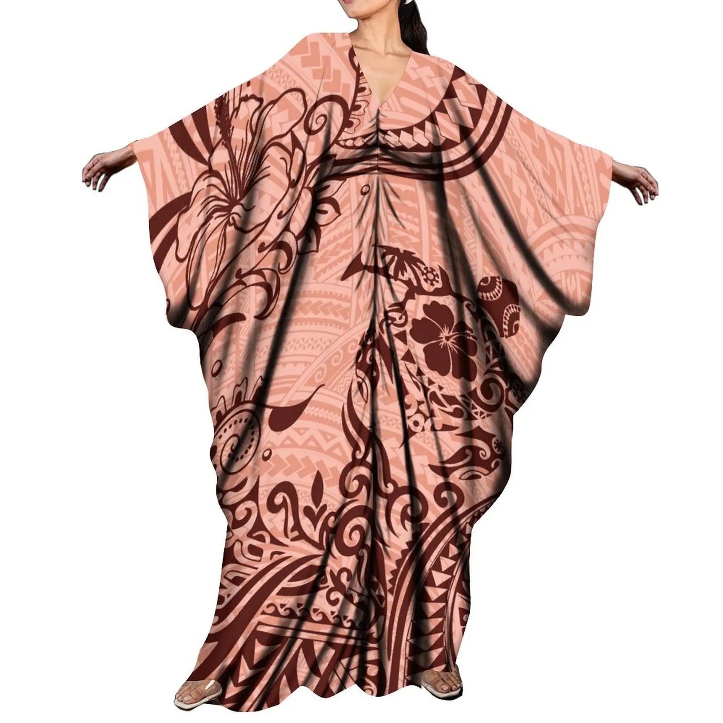 CITSLX New Arrival Holiday Batwing Sleeve Kaftan Butterfly Dress Women Elegant Loose Long Party Dress Custom Polynesian Shawl Dress