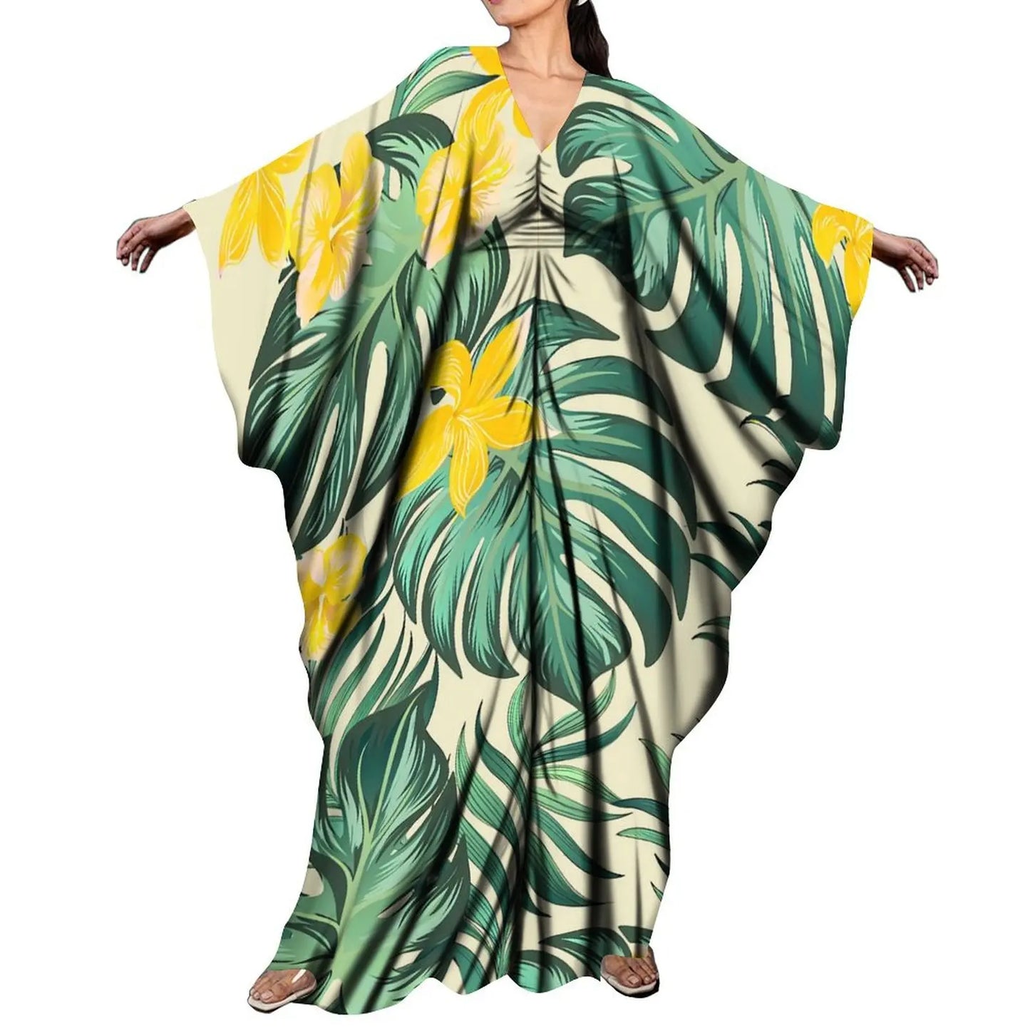 CITSLX New Arrival Holiday Batwing Sleeve Kaftan Butterfly Dress Women Elegant Loose Long Party Dress Custom Polynesian Shawl Dress