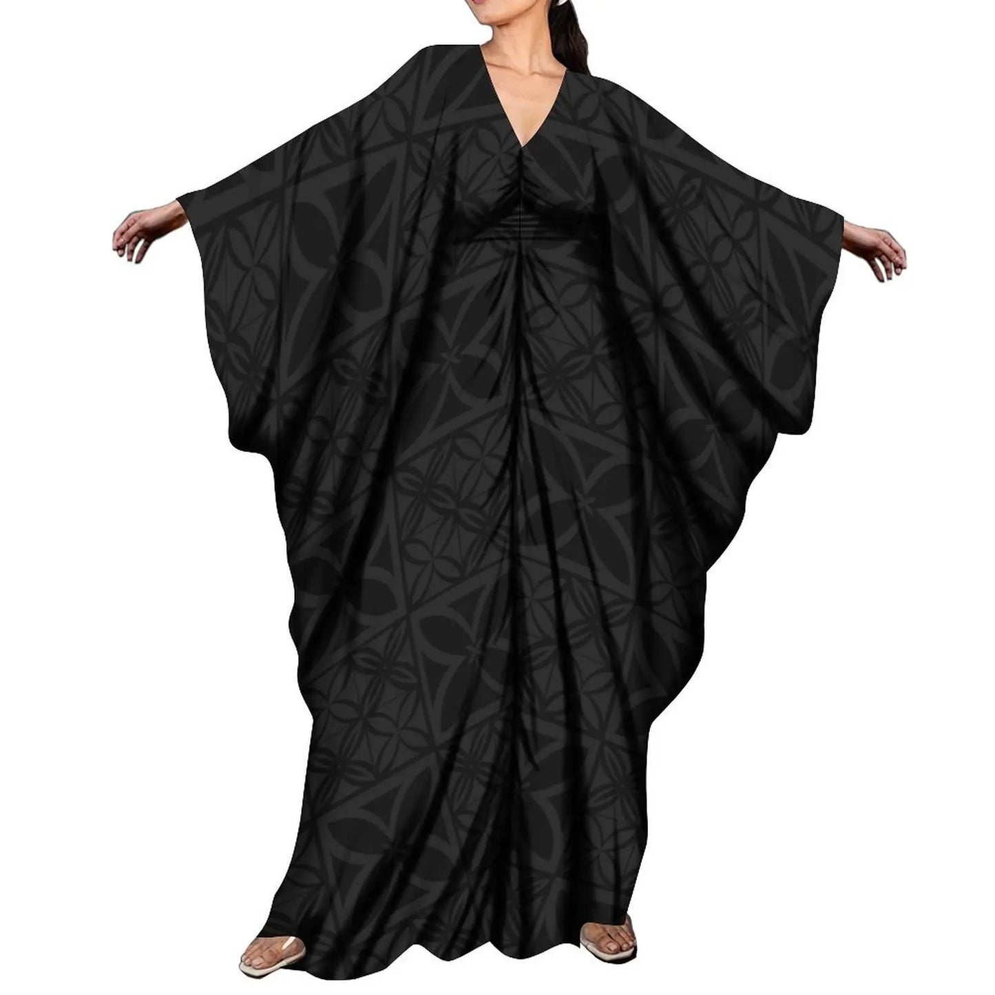 CITSLX New Arrival Holiday Batwing Sleeve Kaftan Butterfly Dress Women Elegant Loose Long Party Dress Custom Polynesian Shawl Dress