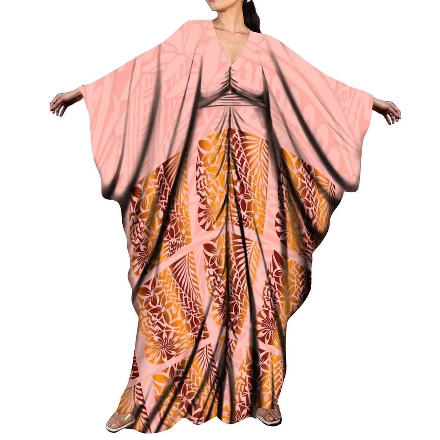 CITSLX New Arrival Holiday Batwing Sleeve Kaftan Butterfly Dress Women Elegant Loose Long Party Dress Custom Polynesian Shawl Dress