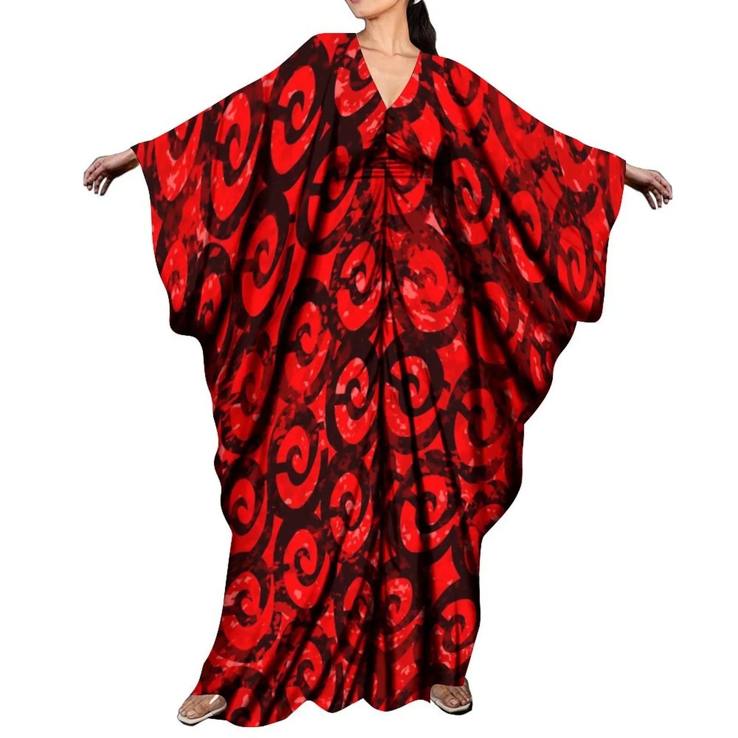 CITSLX New Arrival Holiday Batwing Sleeve Kaftan Butterfly Dress Women Elegant Loose Long Party Dress Custom Polynesian Shawl Dress