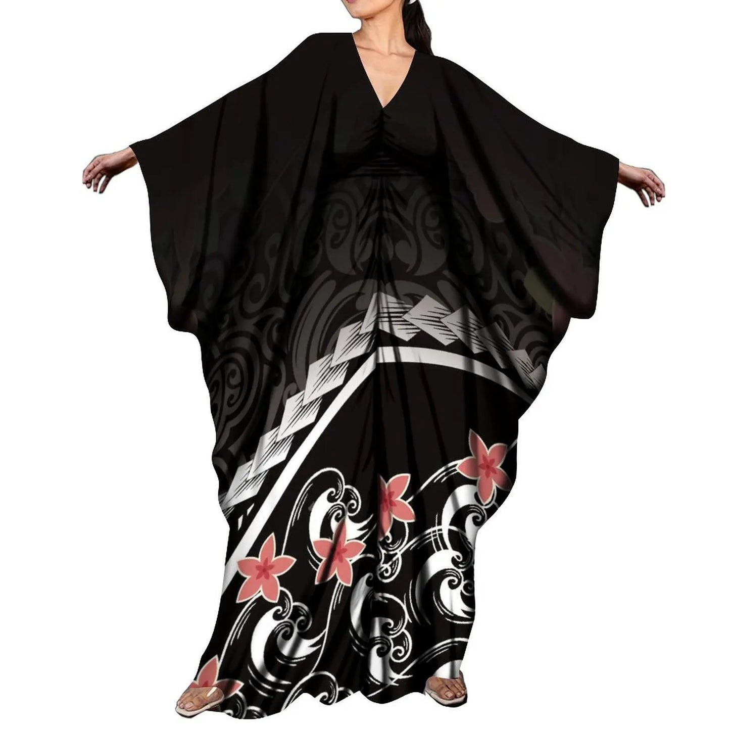 CITSLX New Arrival Holiday Batwing Sleeve Kaftan Butterfly Dress Women Elegant Loose Long Party Dress Custom Polynesian Shawl Dress