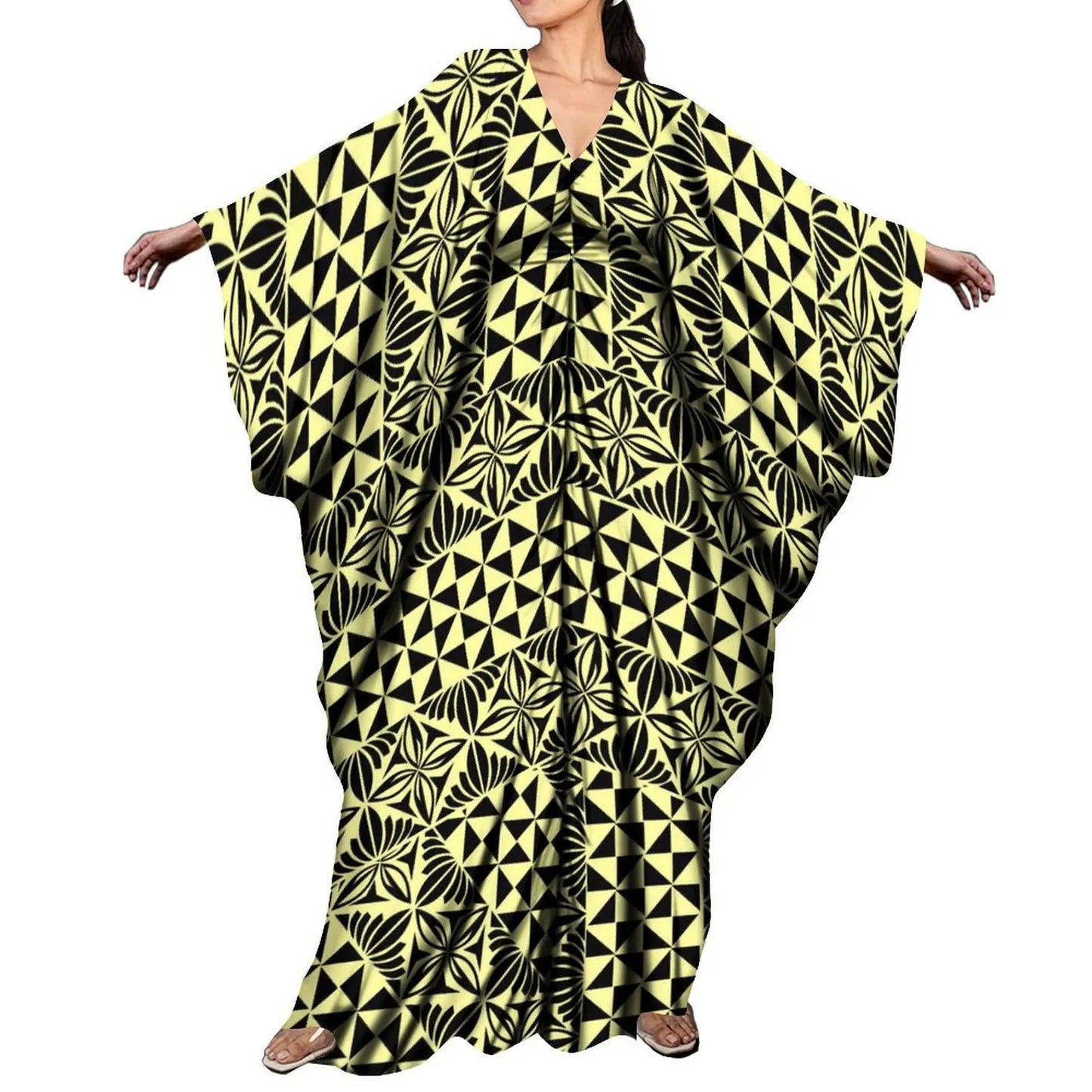 CITSLX New Arrival Holiday Batwing Sleeve Kaftan Butterfly Dress Women Elegant Loose Long Party Dress Custom Polynesian Shawl Dress