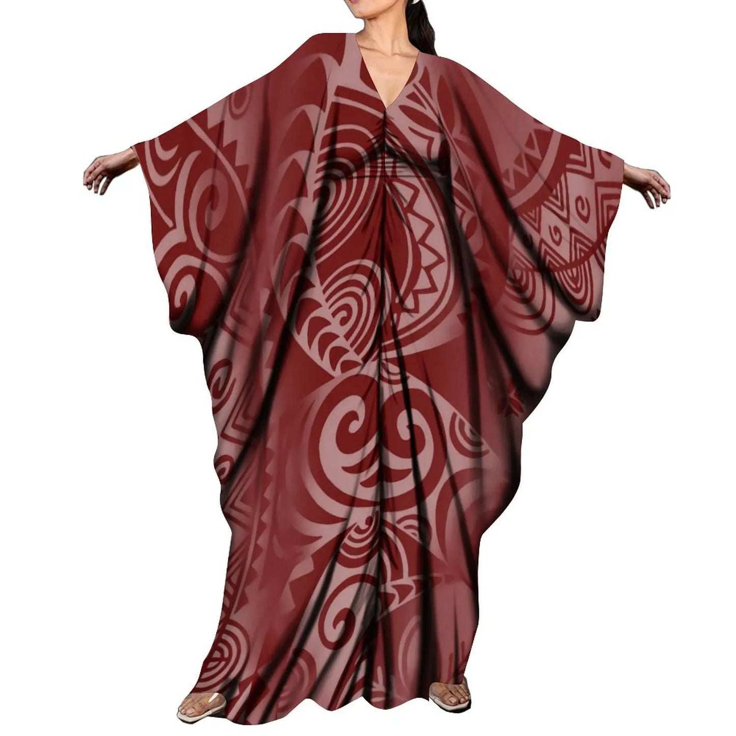 CITSLX New Arrival Holiday Batwing Sleeve Kaftan Butterfly Dress Women Elegant Loose Long Party Dress Custom Polynesian Shawl Dress