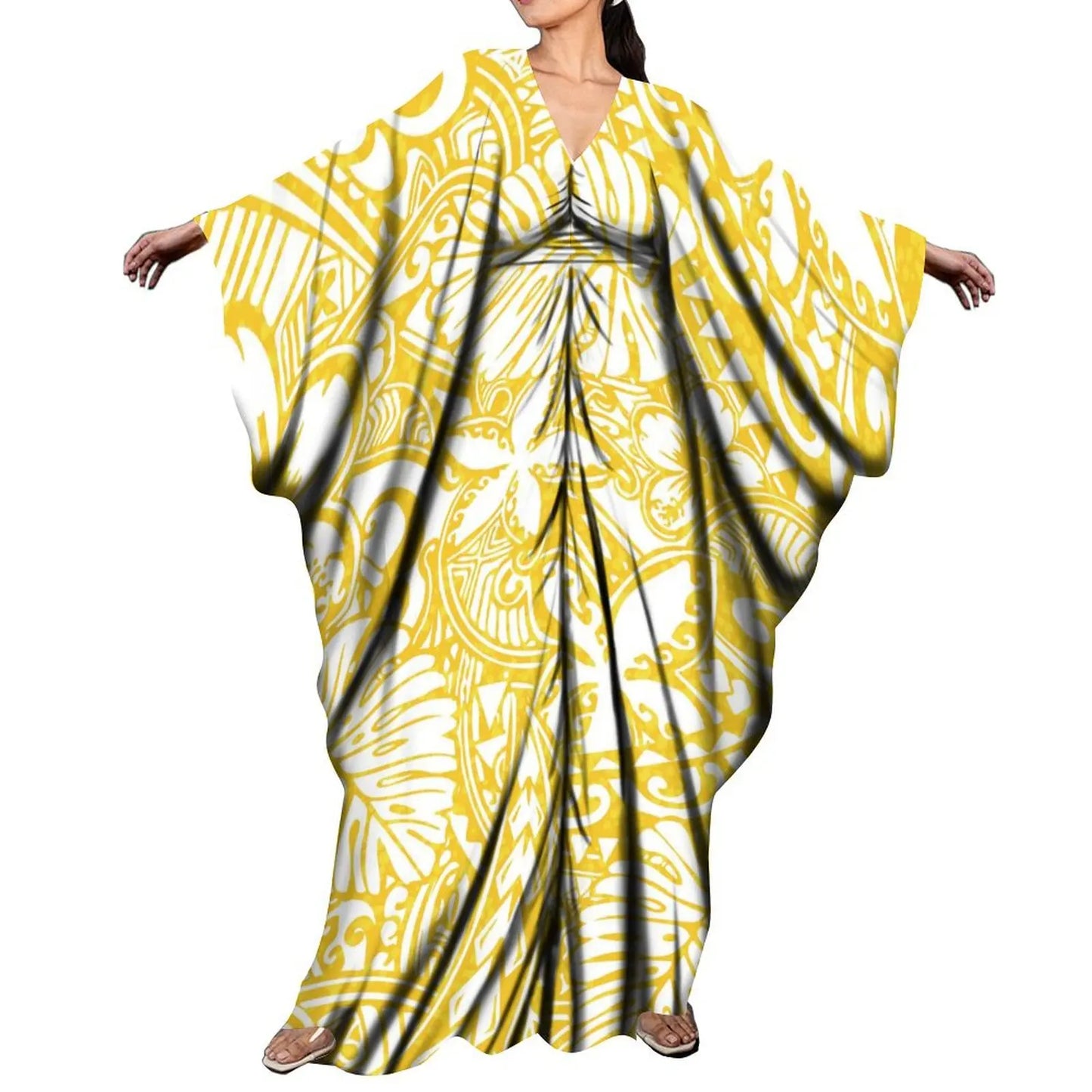 CITSLX New Arrival Holiday Batwing Sleeve Kaftan Butterfly Dress Women Elegant Loose Long Party Dress Custom Polynesian Shawl Dress