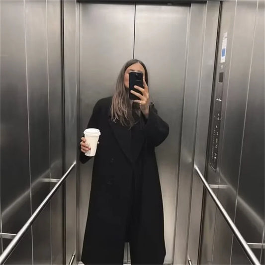 CITSLX PB&ZA  2024 Autumn/Winter New Women's Wear New Fashion Casual Versatile Soft Loose Long Coat Coat