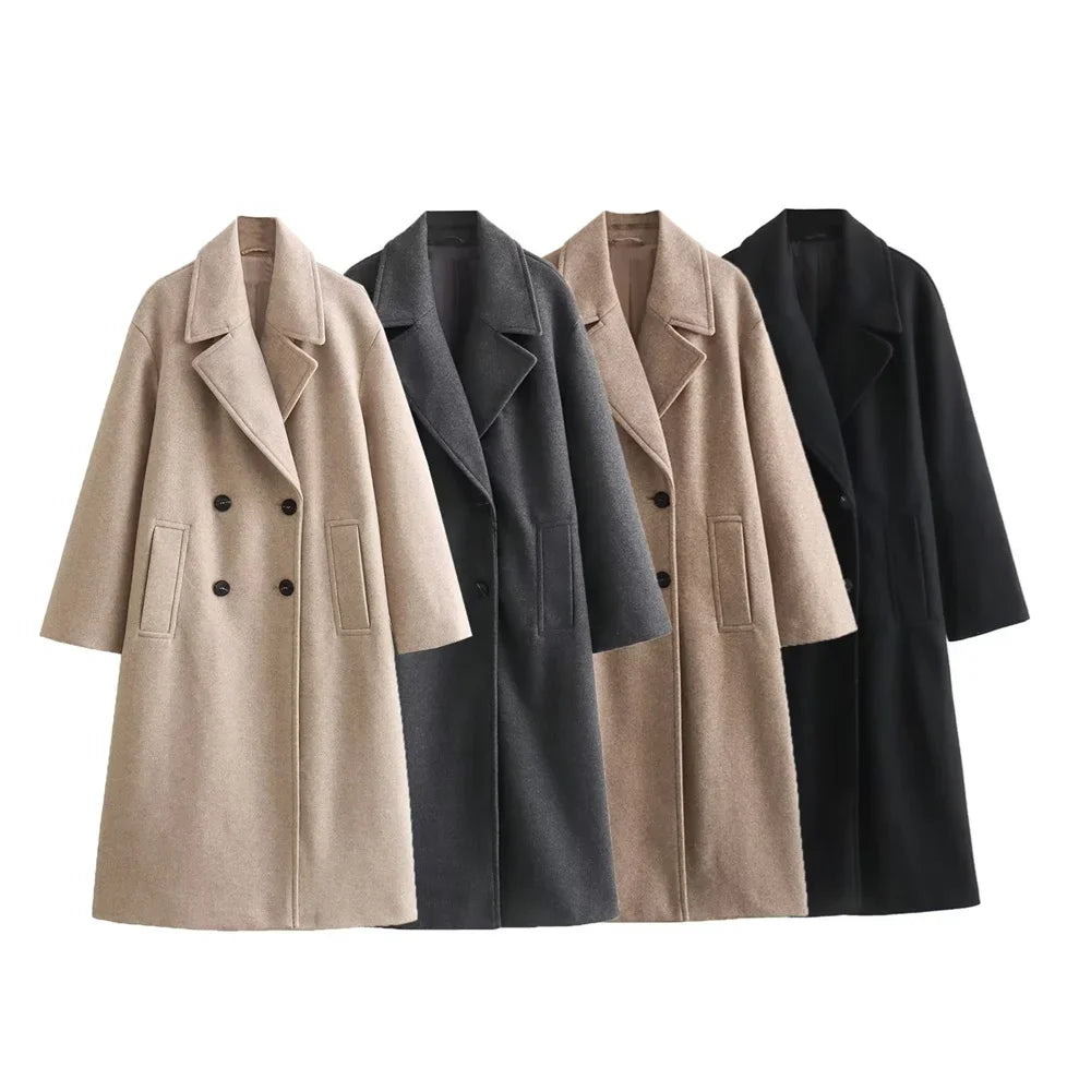 CITSLX PB&ZA  2024 Autumn/Winter New Women's Wear New Fashion Casual Versatile Soft Loose Long Coat Coat