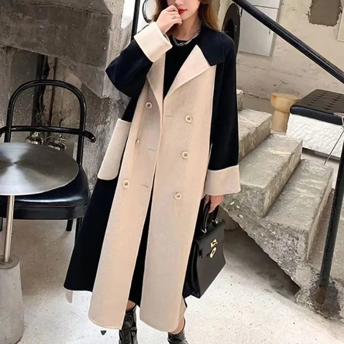 CITSLX Plus Size 2024 Autumn/Winter New Women's Fashionable Versatile Medium-Length Wool Jacket Slimming Elegant Spring/Autumn Overcoat