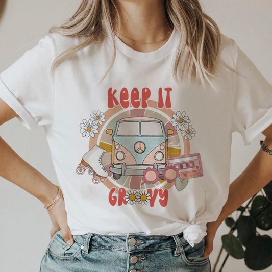 CITSLX Retro Car Print Shirt 90s Cute Tees Ladies Women Short Sleeve Summer Clothes Tops Female Fashion Cartoon Tshirts Graphic T-Shirt