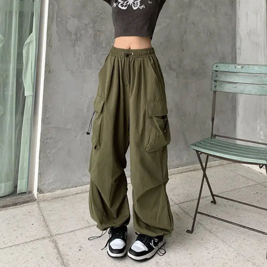 CITSLX Retro work casual pants for women's summer versatile straight tube drape leggings loose wide leg pants