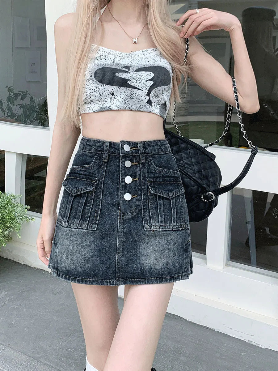 CITSLX S-5XL Women Mini Denim Skirt High Waist Slim Fit Wrap Hip Short Skirt Summer Large Size Hot Girl Short Skirt