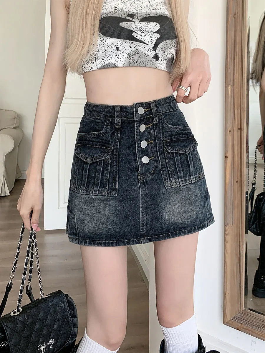 CITSLX S-5XL Women Mini Denim Skirt High Waist Slim Fit Wrap Hip Short Skirt Summer Large Size Hot Girl Short Skirt