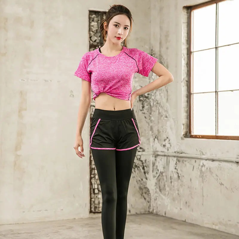 CITSLX Sports 5pcs Running Set Women Sports Suit Yoga Tights Quick Dry Jogging Sportswear Workout Gym Fitness Running Tracksuit Clothes