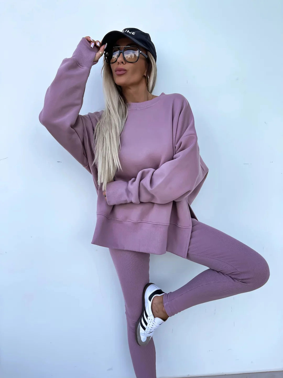 CITSLX Spring summer 2024 new Shirt  casual loose-fitting sweater tight pants 2 piece suit sets for women 2 pieces trousers sets